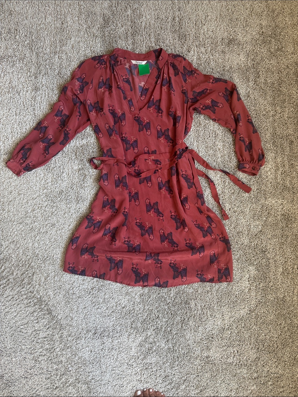 Tucker mauve fox print Wrap Dress
